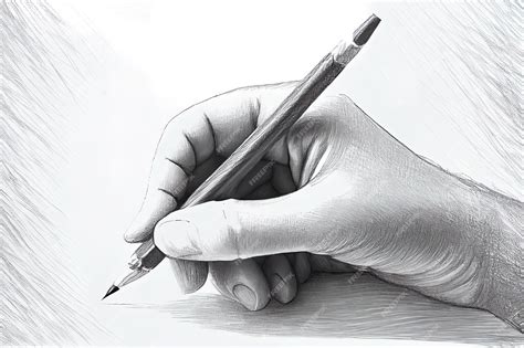 Premium Photo | Hand holding pencil sketch isolated on white background ...