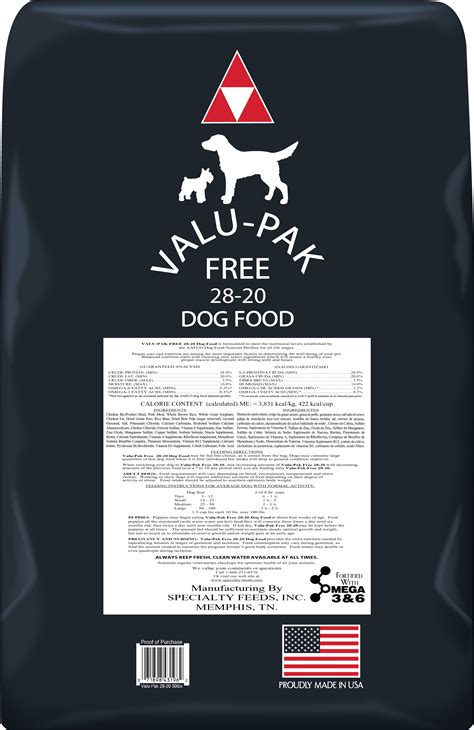 Valu-Pak Free 28-20 Dry Dog Food (Black Bag) - Jeffers