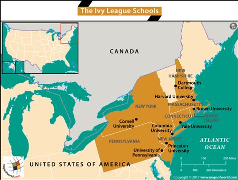 Map of Ivy League universities in the U.S. : r/MapPorn