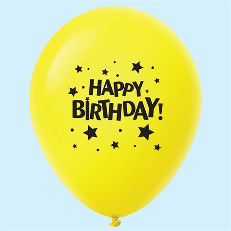 11" Happy Birthday Stars Latex Balloons Yellow (25 Per Bag) | Bargain ...