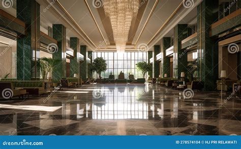 Luxury Hotel Lobby and Furniture. Generative Ai Stock Illustration ...