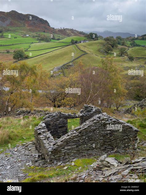 Autumn view of the Little Langdale Valley, Lake District, Cumbria ...