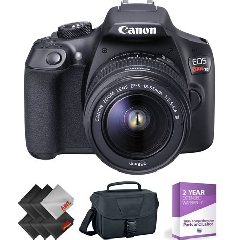 Canon EOS Rebel T6 DSLR Camera + 18-55mm & 75-300mm Lenses Bundle 57 ...