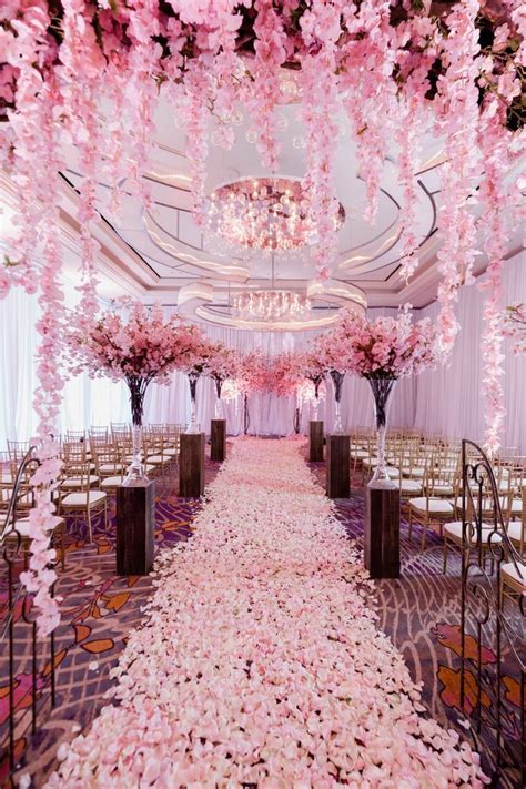 Pretty in Pink Cherry Blossom Wedding at Waldorf Astoria Las Vegas ...