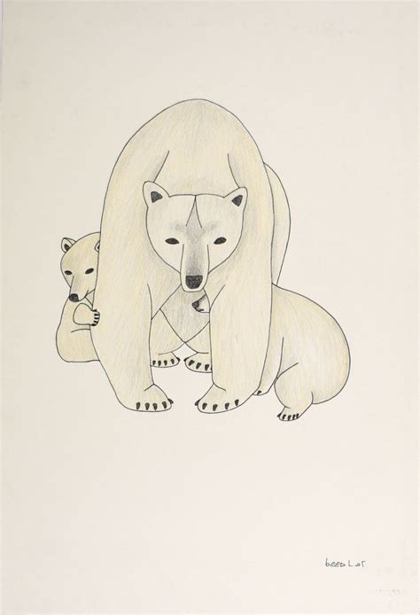 Untitled (Polar Bear & cubs) - Nanooq Inuit Art