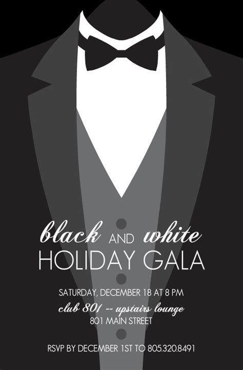 Black Tie Event Invitation Free Template - Free Templates Printable