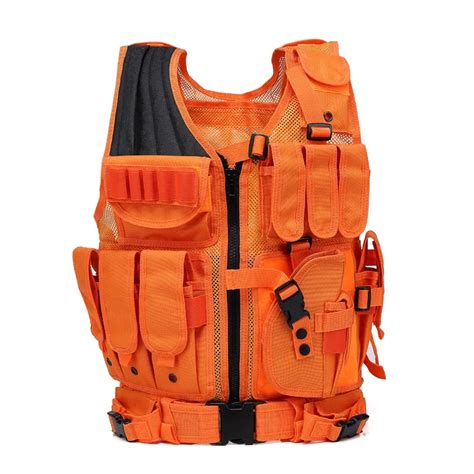 GNNFIC Bright Orange Hunting Vest Military Tactical Molle Airsoft Vest ...