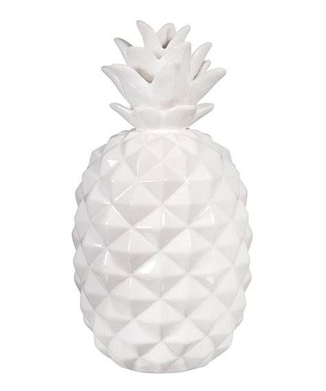 Look at this Pineapple Décor on #zulily today! White Ceramic Pineapple ...