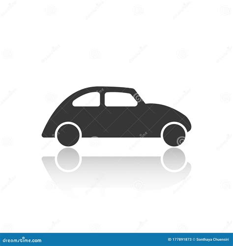 Solid Icon for Black Car Side View and Shadow,vector Illustration Stock ...