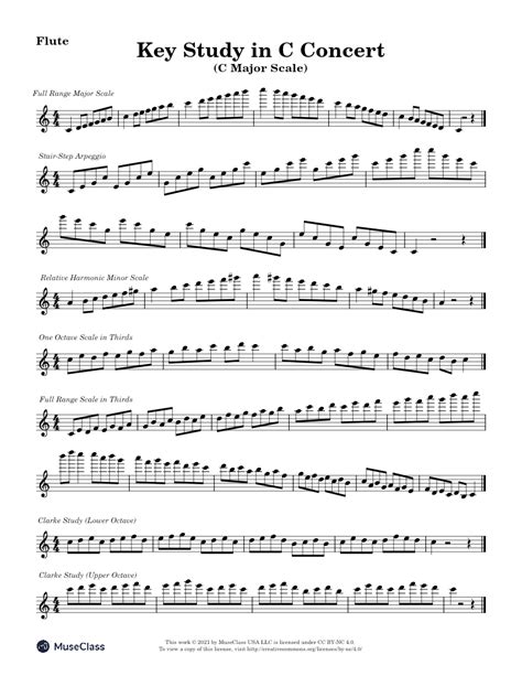 Key Study in C Major for Flute Sheet music for Flute (Solo) | Musescore.com