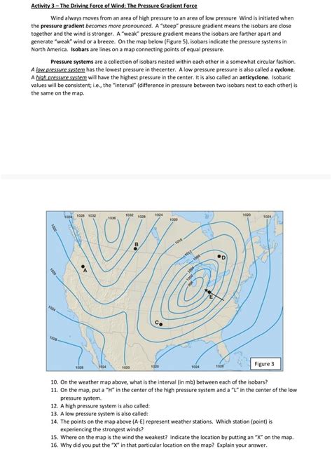 Solved Activity 3 - The Driving Force of Wind: The Pressure | Chegg.com