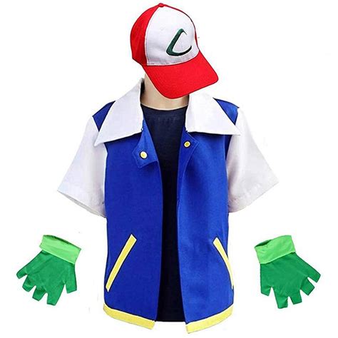 Full Set Costume For Pokemon Ash Ketchum Cosplay Halloween Outfit ...