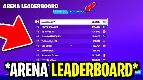 NEW Arena Leaderboard in Fortnite! (Check Your Fortnite Stats Ingame ...