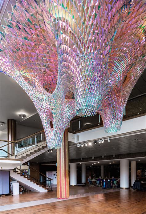 Vibrant mesh ceiling art installations | Boing Boing