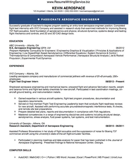 Sample Resume For Aerospace Engineer - Suzndry