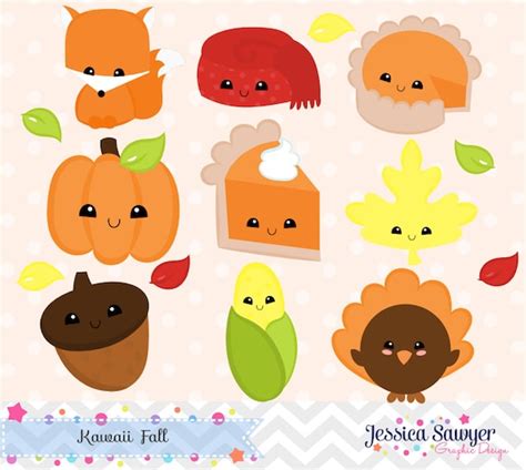 20FOR20, kawaii fall clipart and vectors for personal and commercial ...