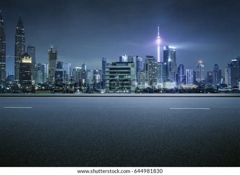 Side View Asphalt Road On Snight Stock Photo 644981830 | Shutterstock