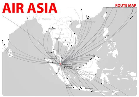 international flights: Air Asia route map