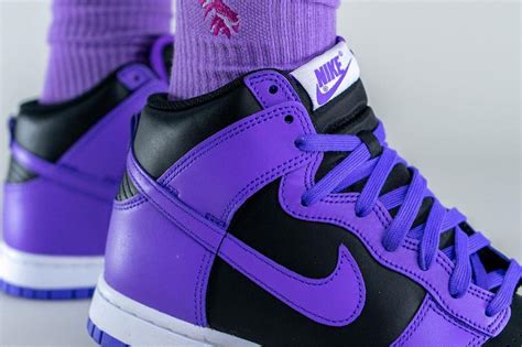 On-Foot Look Nike Dunk High "Purple/Black" | Hypebeast