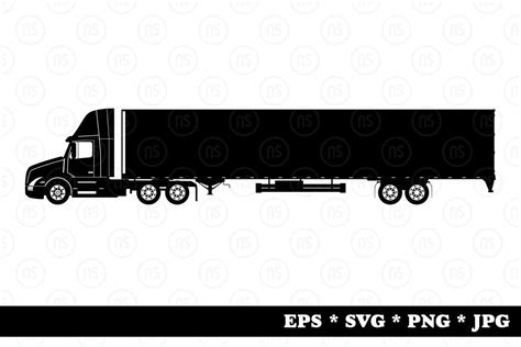 Semi Truck Silhouette Side