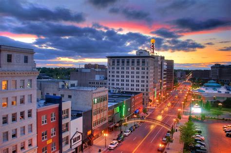 Downtown Flint at sunset... Beautiful downtown Flint. : r/Michigan