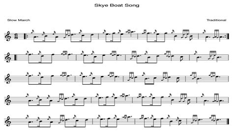 Skye Boat Song Bagpipe Sheet Music - Learn Skye Boat Song on Bagpipes