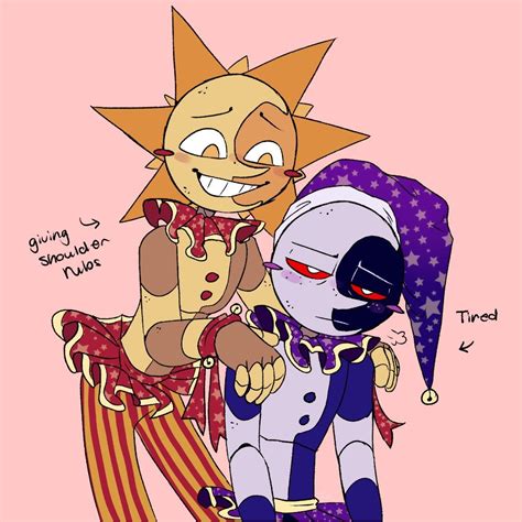 shoulder rubs | Sun and moon drawings, Moon drawing, Fnaf drawings