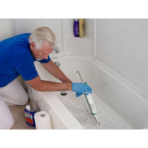 DIY Bathtub Floor Repair White 16 x 36in Crack Leaky Tub Kit Porcelain ...