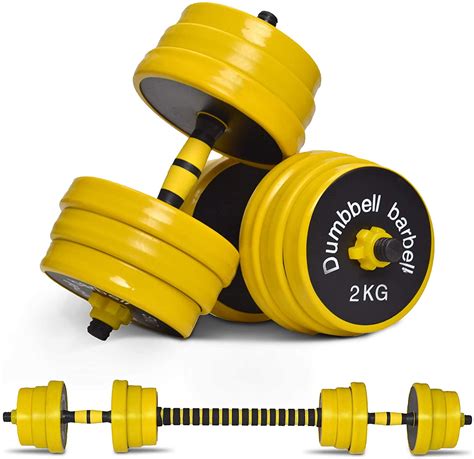 Nice C Adjustable Dumbbell Barbell Weight Pair, Free Weights 2-in-1 Set ...