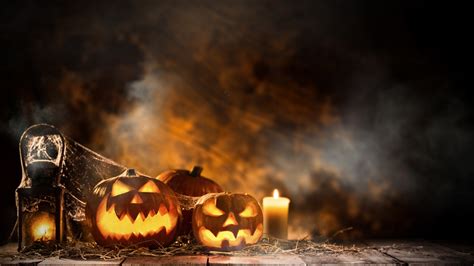 1366x768 Halloween Candle And Pumpkins 1366x768 Resolution HD 4k ...