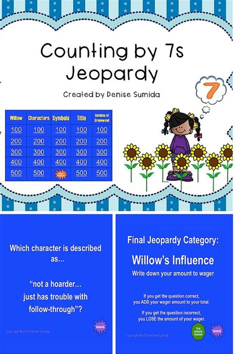 Counting by 7s by Holly Goldberg Sloan Jeopardy | Literature unit ...