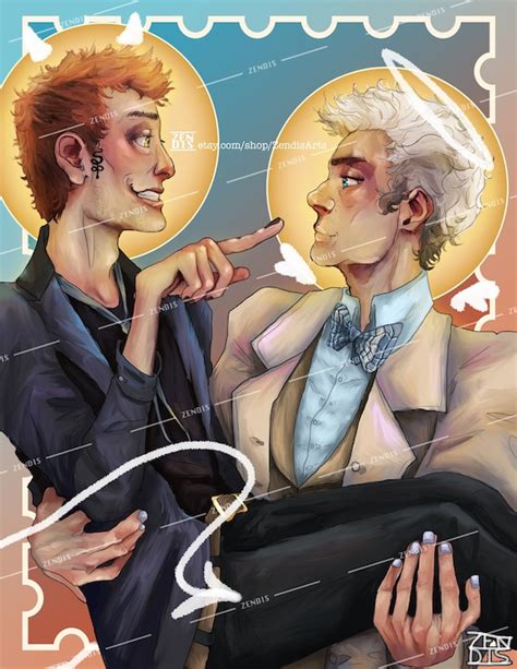 Good Omens: Aziraphale and Crowley Fanart 8.5' X 11' - Etsy UK