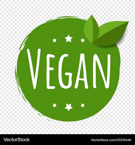 Vegan label isolated transparent background Vector Image