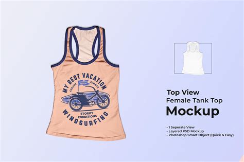 Premium PSD | Top view female tank top mockup