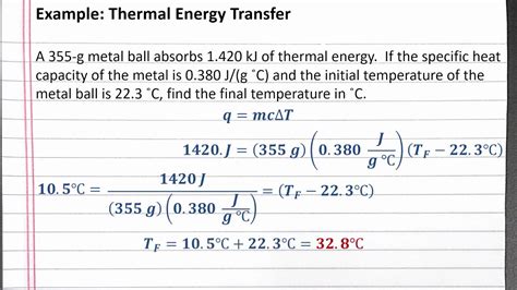 Thermal Energy Transfer Examples