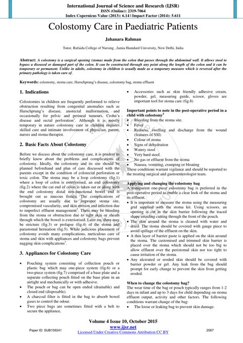 (PDF) Colostomy Care in Paediatric Patients