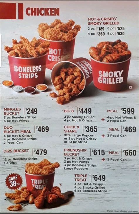 Menu of KFC, Koyambedu, Chennai, Chennai | EazyDiner