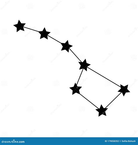 Constellation Ursa Major Line And Glyph Icon. Big Dipper Constellation ...