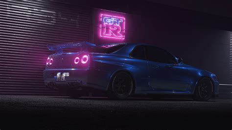 R34 on Dog, anime gtr r34 HD wallpaper | Pxfuel