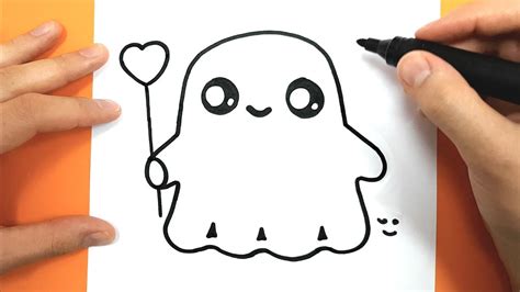 How to Draw and color a cute ghost - Easy Drawing Tutorial - HALLOWEEN