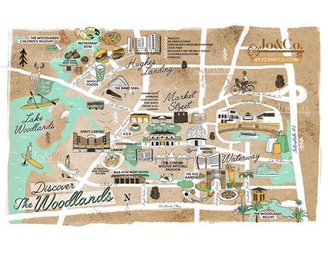 Map of the Front of The Woodlands - Town Center