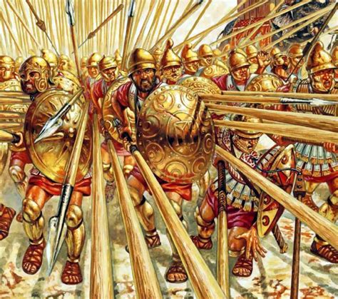 Charge of the Epirotan phalanx. Artwork by Giuseppe Rava. | Ancient ...