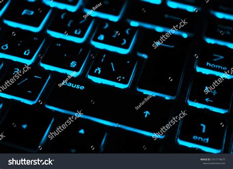 Modern Blue Iluminated Backlit Keyboard Blue Stock Photo 1917174677 ...