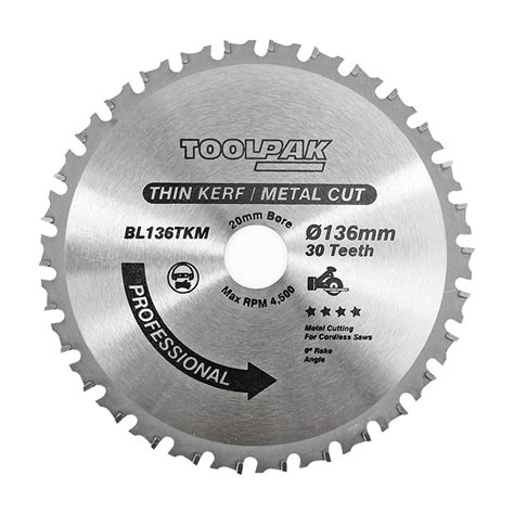 136mm x 20mm x 30T Thin Kerf Metal Cut Cordless TCT Saw Blade