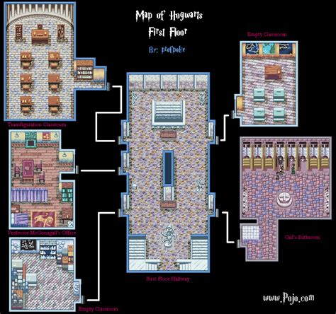 The First Floor of Hogwarts Castle on Gameboy Color