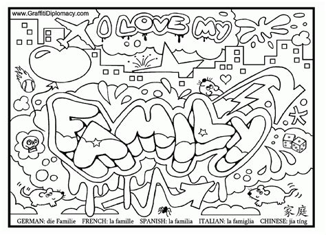 I Love You Graffiti Coloring Pages - Coloring Home