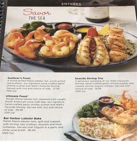 Red Lobster Menu Printable