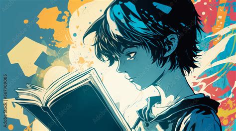 Anime Boy Reading A Book