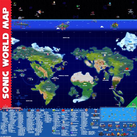 Found this awesome map of Sonic’s world which includes locations from ...