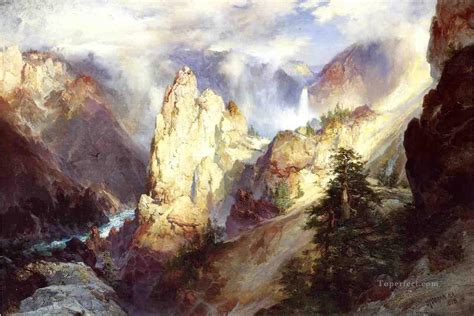 Landscape Rocky Mountains School Thomas Moran Painting in Oil for Sale